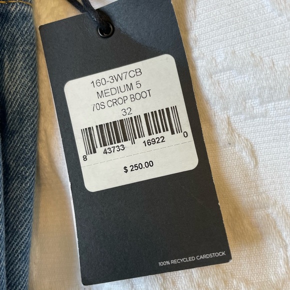 NWT RE/DONE 70s Crop Boot Jeans with Raw Hem - Picture 5 of 8